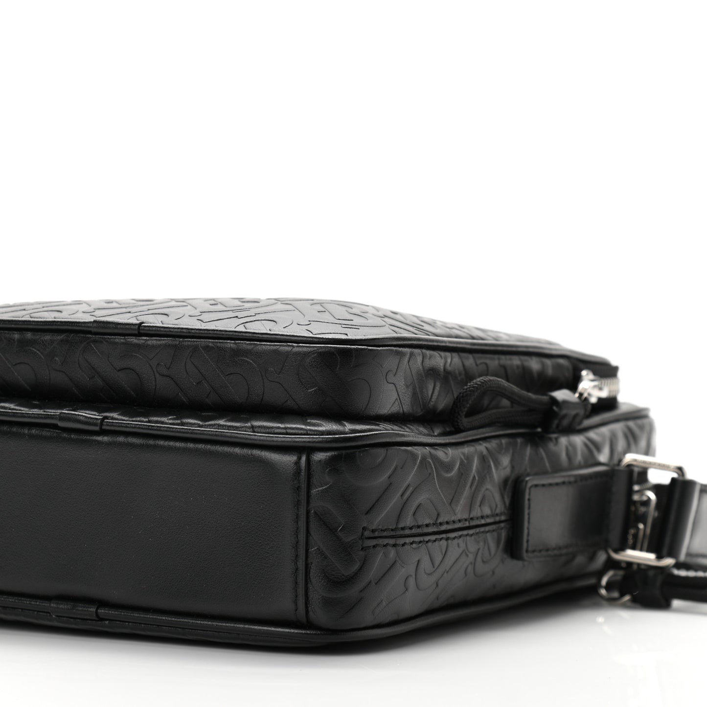Calfskin Embossed TB Freddie Crossbody Bag Black