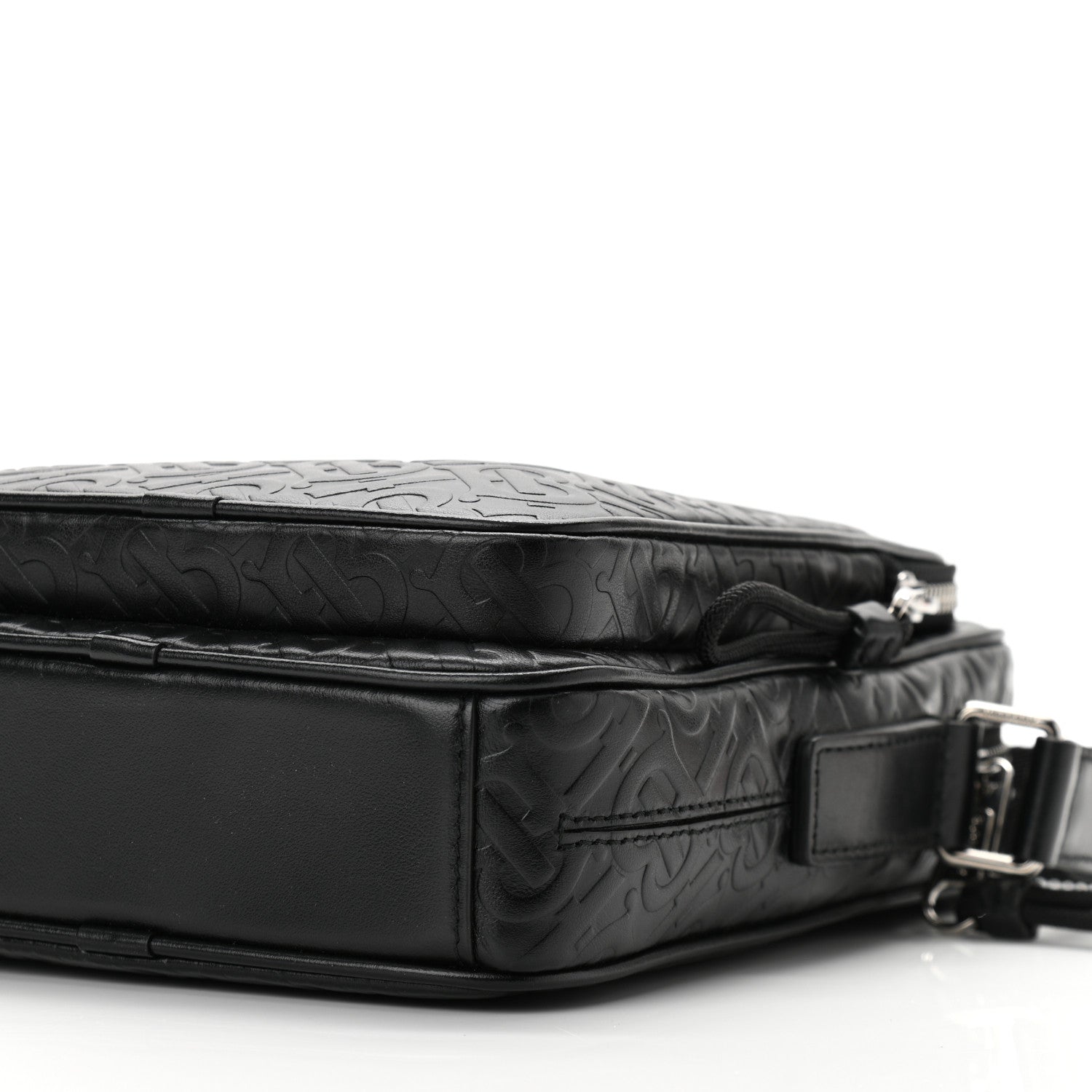 Burberry Calfskin Embossed TB Freddie Crossbody Bag Black 8 of 8