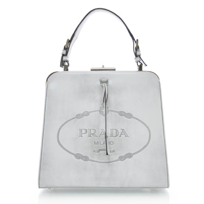 Prada Spazzolato Logo Print Framed Bag Quarzo 1 of 9