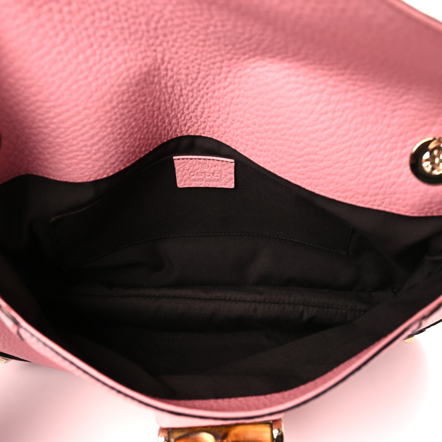 Pebbled Calfskin Bamboo Chain Bag Pink