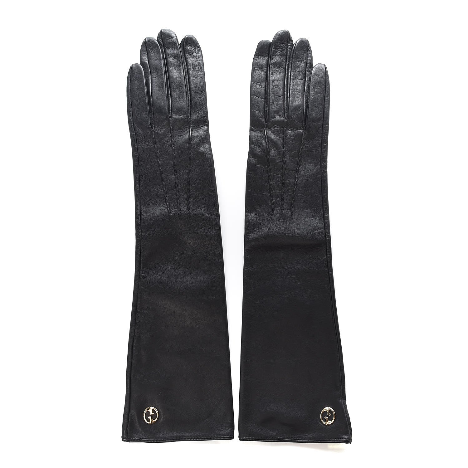 Gucci Nappa Interlocking G Gloves 7 Black 3 of 8