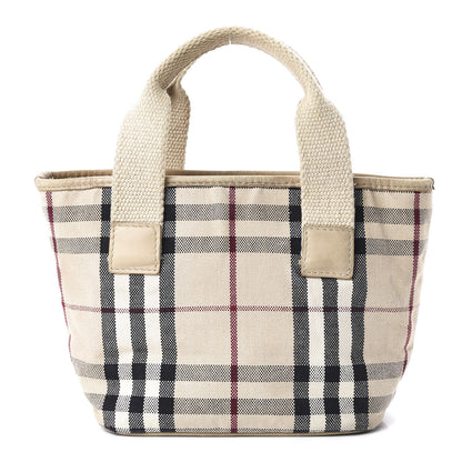 Burberry Canvas Vintage Check Mini Tote Beige 1 of 10