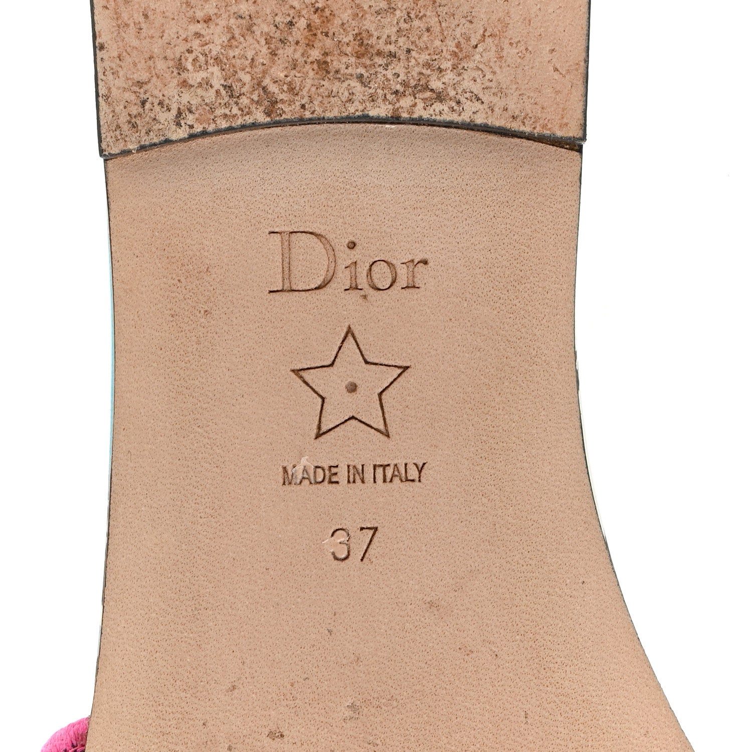 Christian Dior Canvas D-Jungle Pop Embroidered Dway Flat Slide Sandals 37 Bright Blue Pink Multicolor 8 of 12