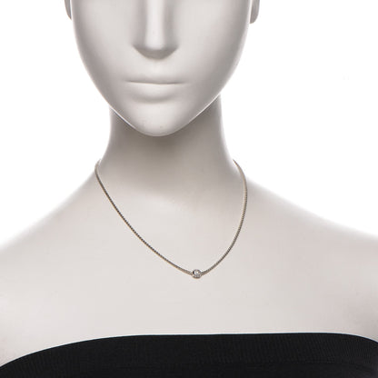 David Yurman Sterling Silver 18K White Gold Diamond Pave Ball Necklace 2 of 5
