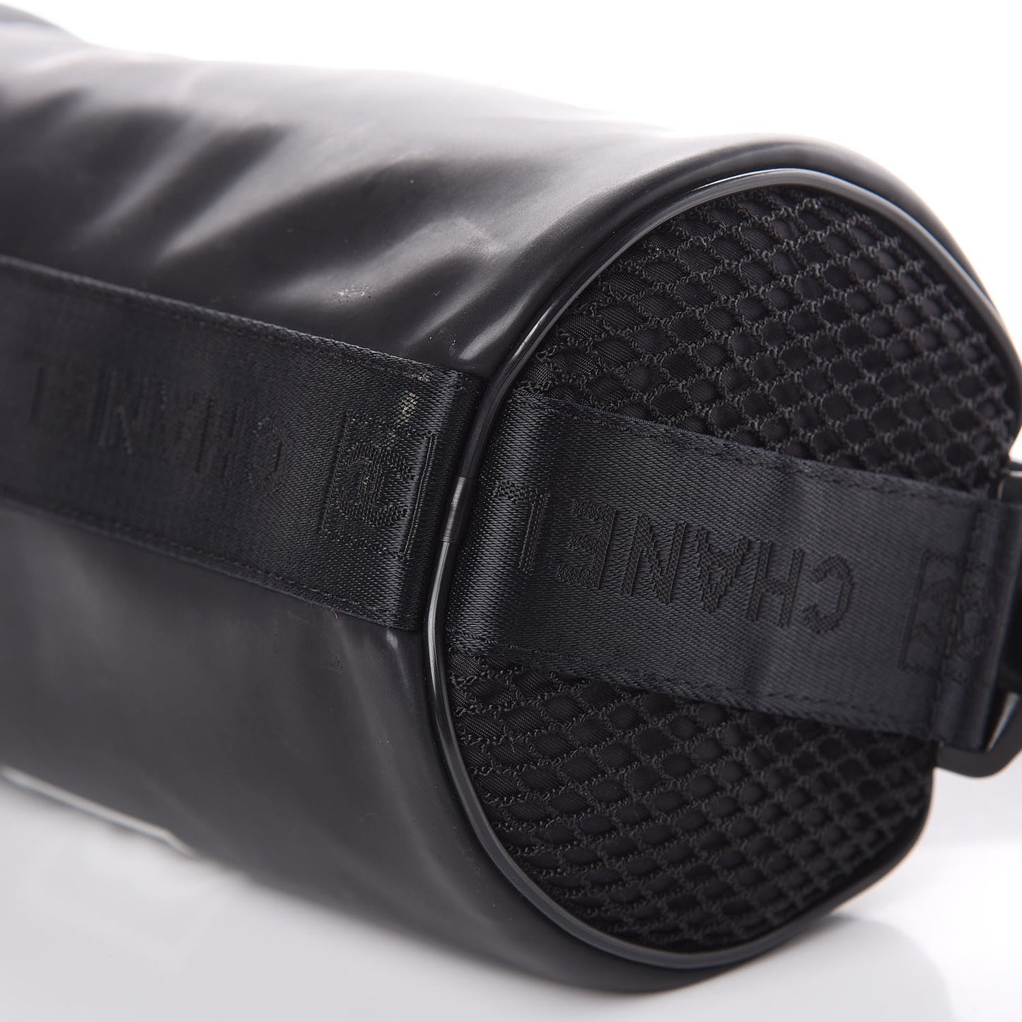 Rubber Nylon Mesh Small Sport Duffle Black