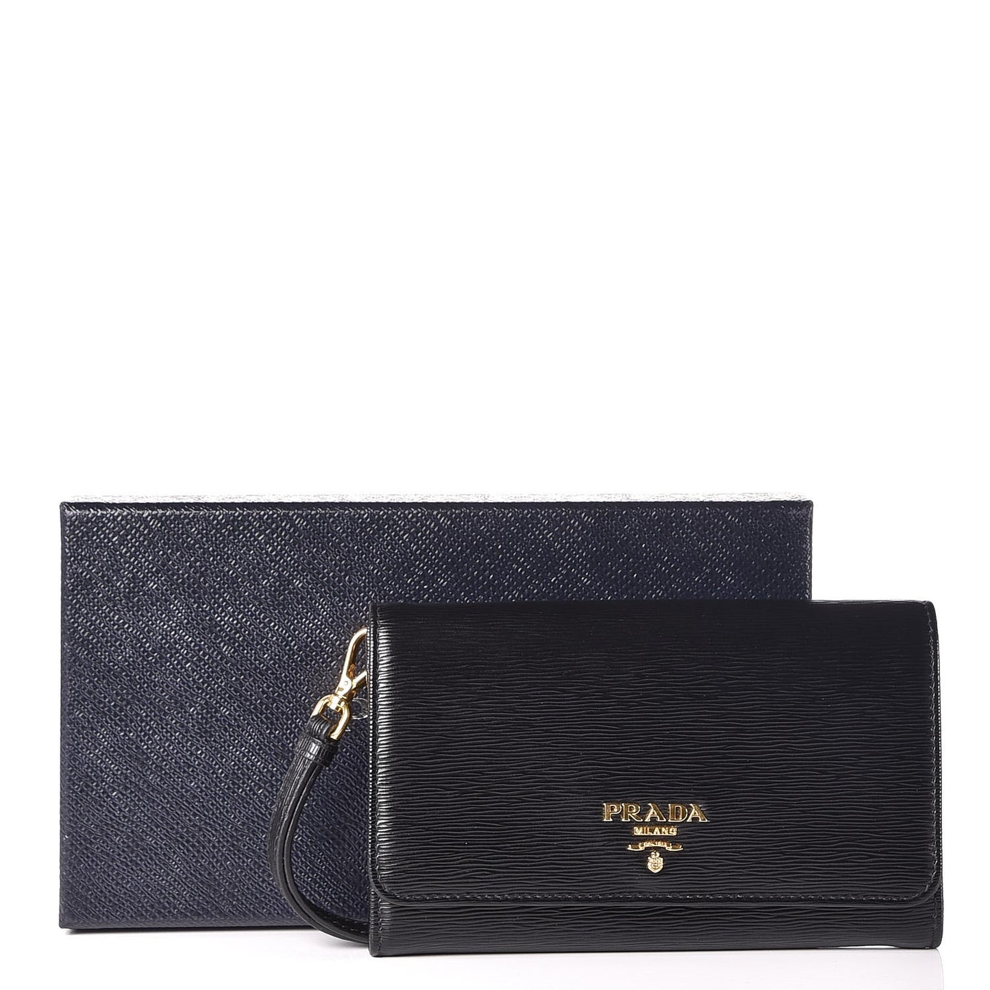 Vitello Move Continental Wristlet Wallet Black