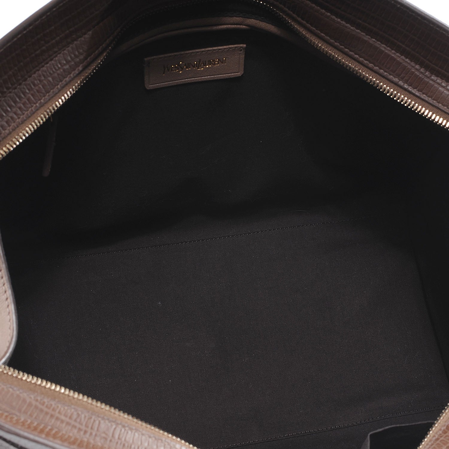 Saint Laurent Leather Lizard Effect Cabas ChYc Medium Brown 5 of 7