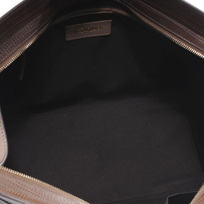 Saint Laurent Leather Lizard Effect Cabas ChYc Medium Brown 5 of 7