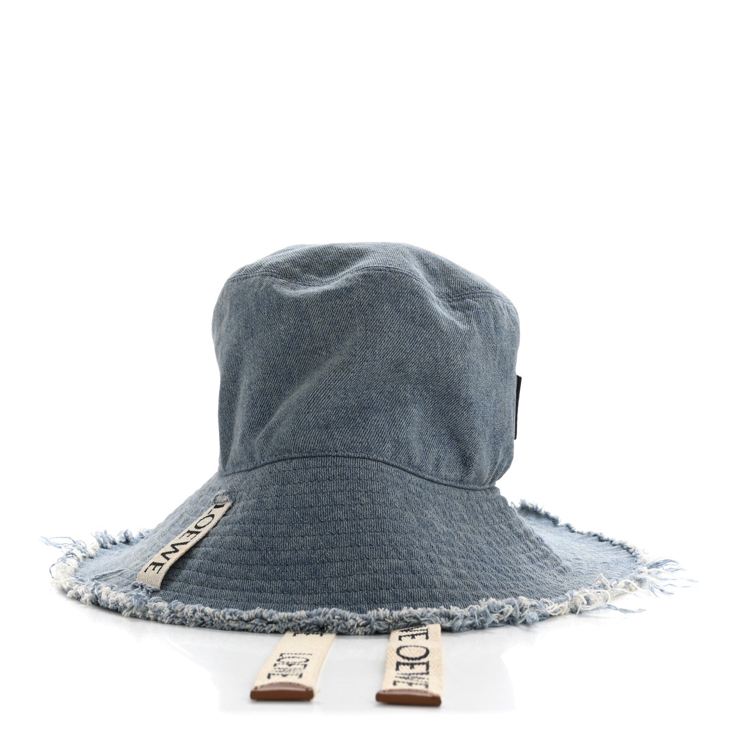 Loewe X PAULA'S IBIZA Denim Frayed Fisherman Bucket Hat 59 Blue 3 of 9