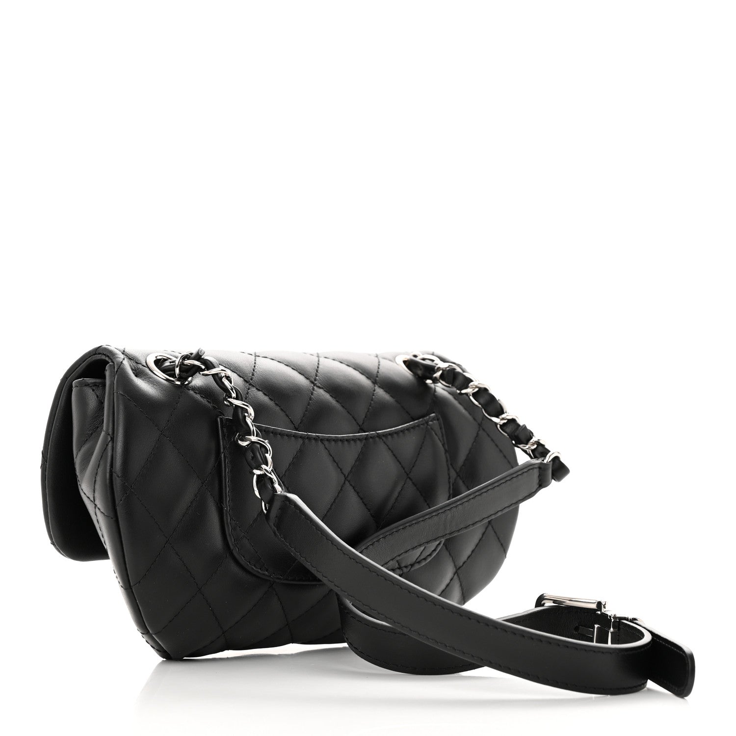 Chanel Calfskin Quilted CC Uniform Flap Belt Bag Black 3 of 11