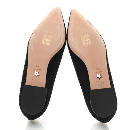 Christian Dior Fabric Ribbon Embroidered J'Adior Ballet Flats 37.5 Black 5 of 8
