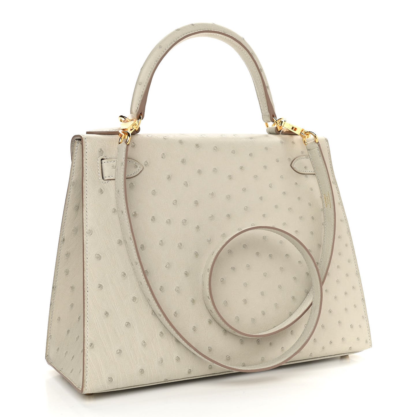 Ostrich Kelly Sellier 28 Gris Perle