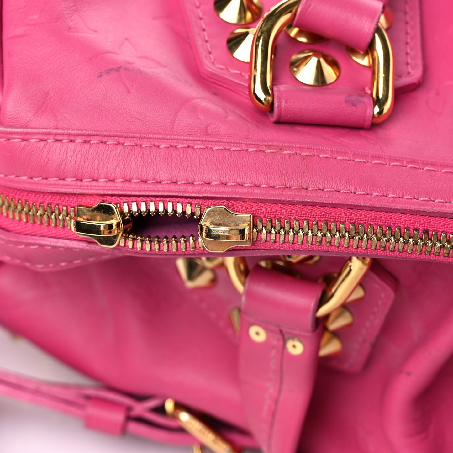 Calfskin Embossed Courtney MM Fuchsia