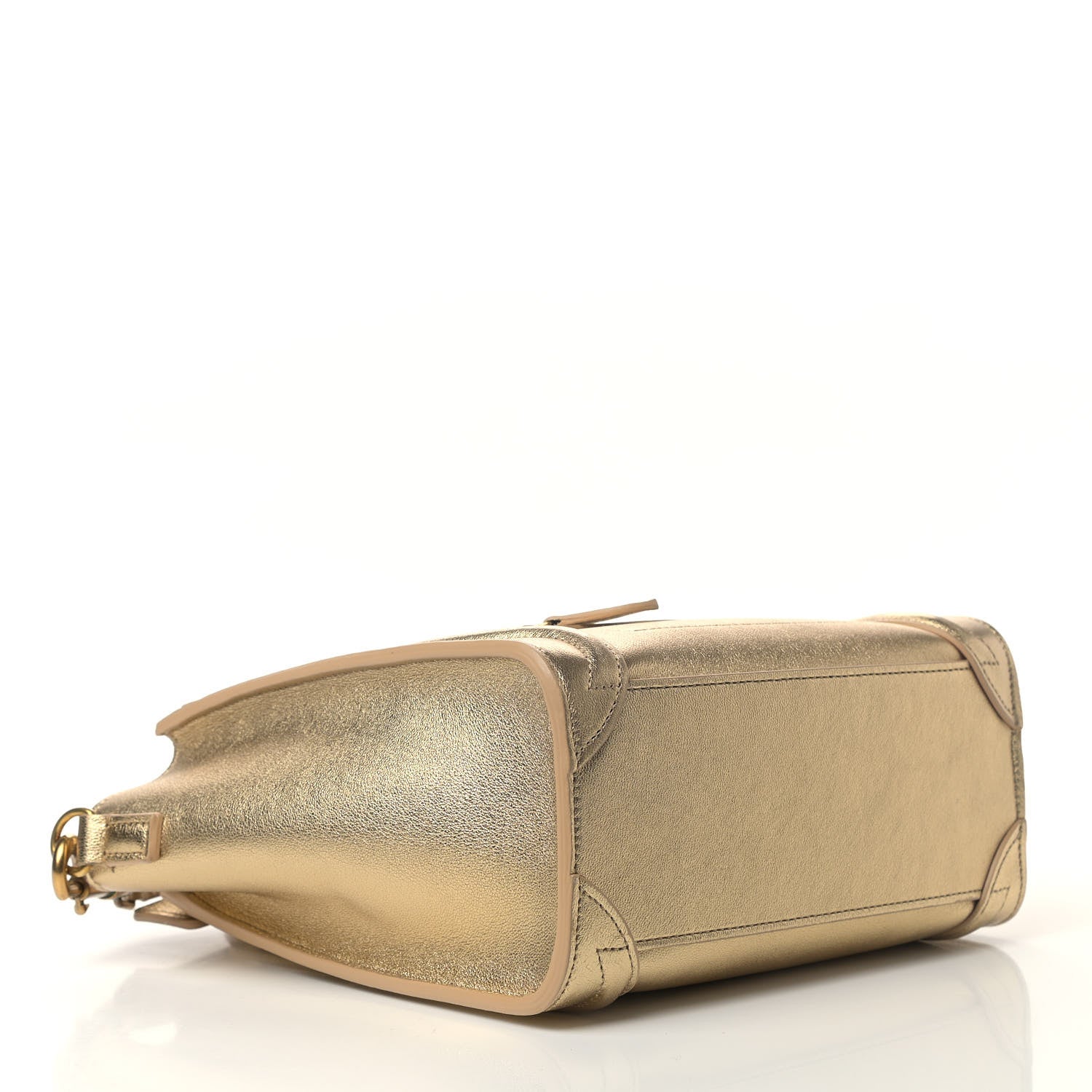 Celine Laminated Lambskin Nano Luggage Gold 3 of 4