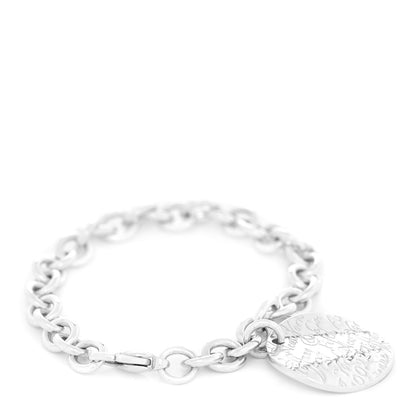Tiffany Sterling Silver Notes Round Tag Charm Bracelet 1 of 6
