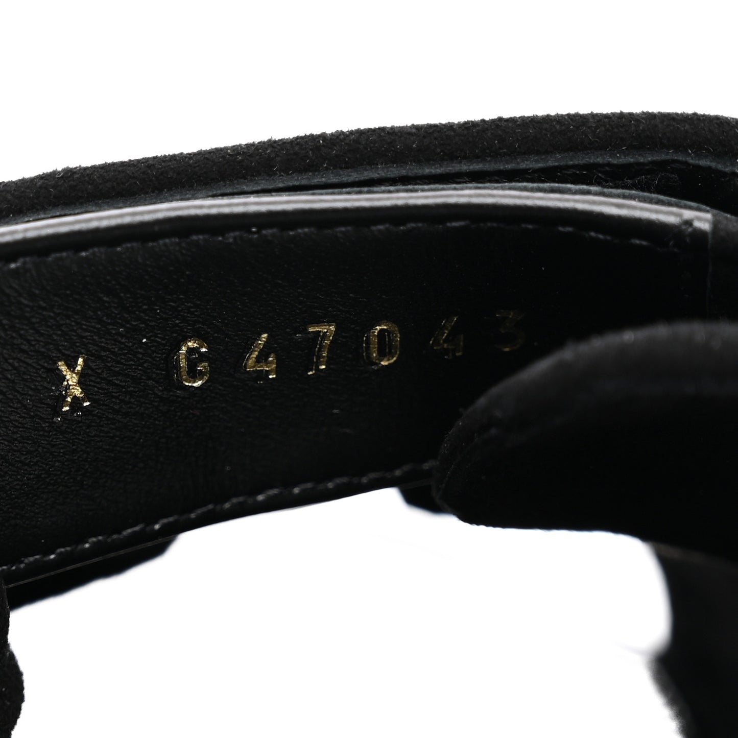 Suede Kidskin Velcro Crystal CC Mules 38.5 Black