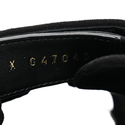 Chanel Suede Kidskin Velcro Crystal CC Mules 38.5 Black 9 of 10