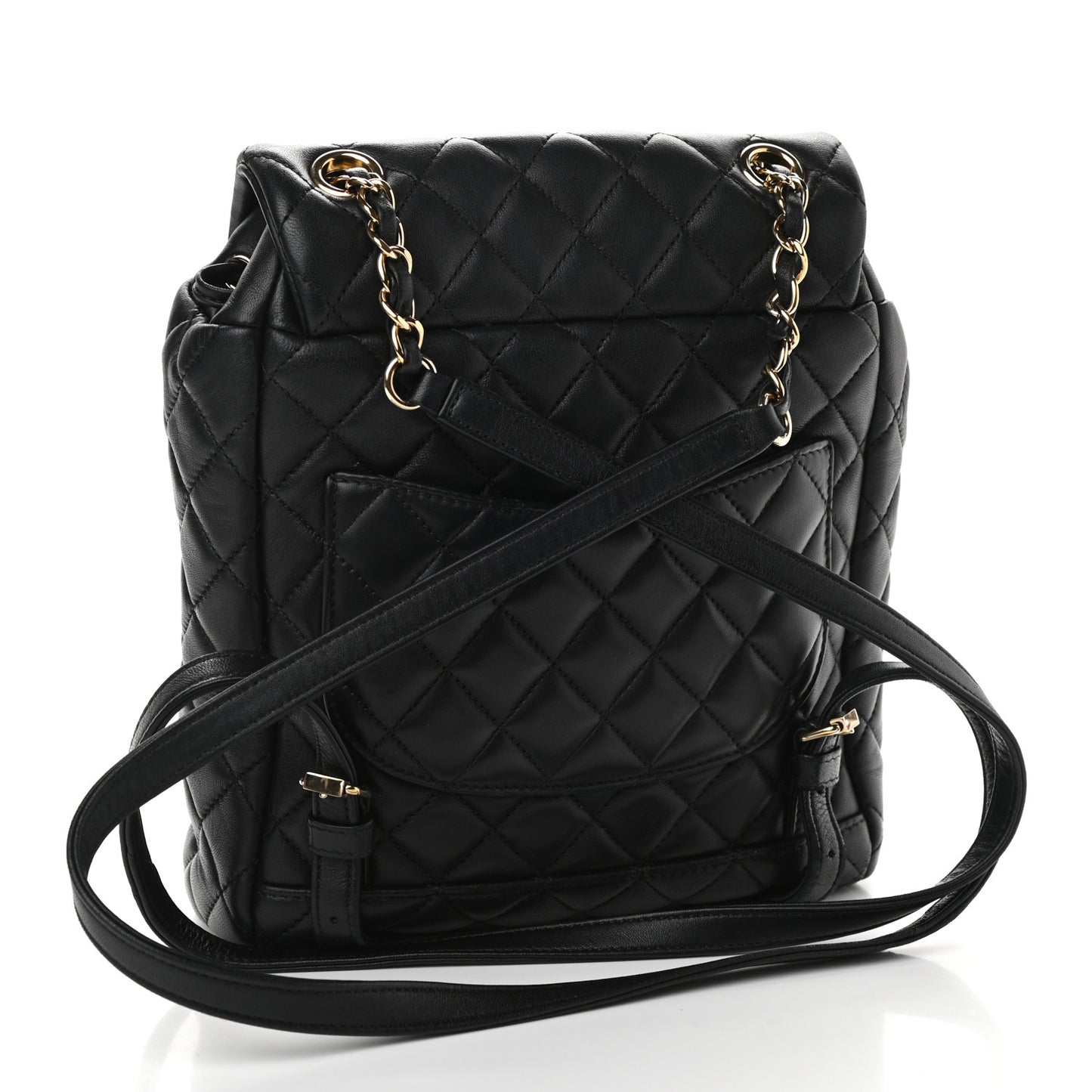 Lambskin Quilted Small Urban Spirit Backpack Black