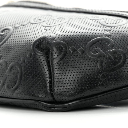 Gucci Calfskin GG Tennis Embossed Belt Bag Black 10 of 12