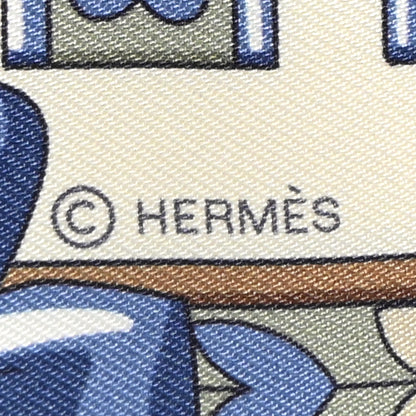 Hermes Silk Harnais De Coeur Twilly Creme Bleu Jean Vert Amande 3 of 4