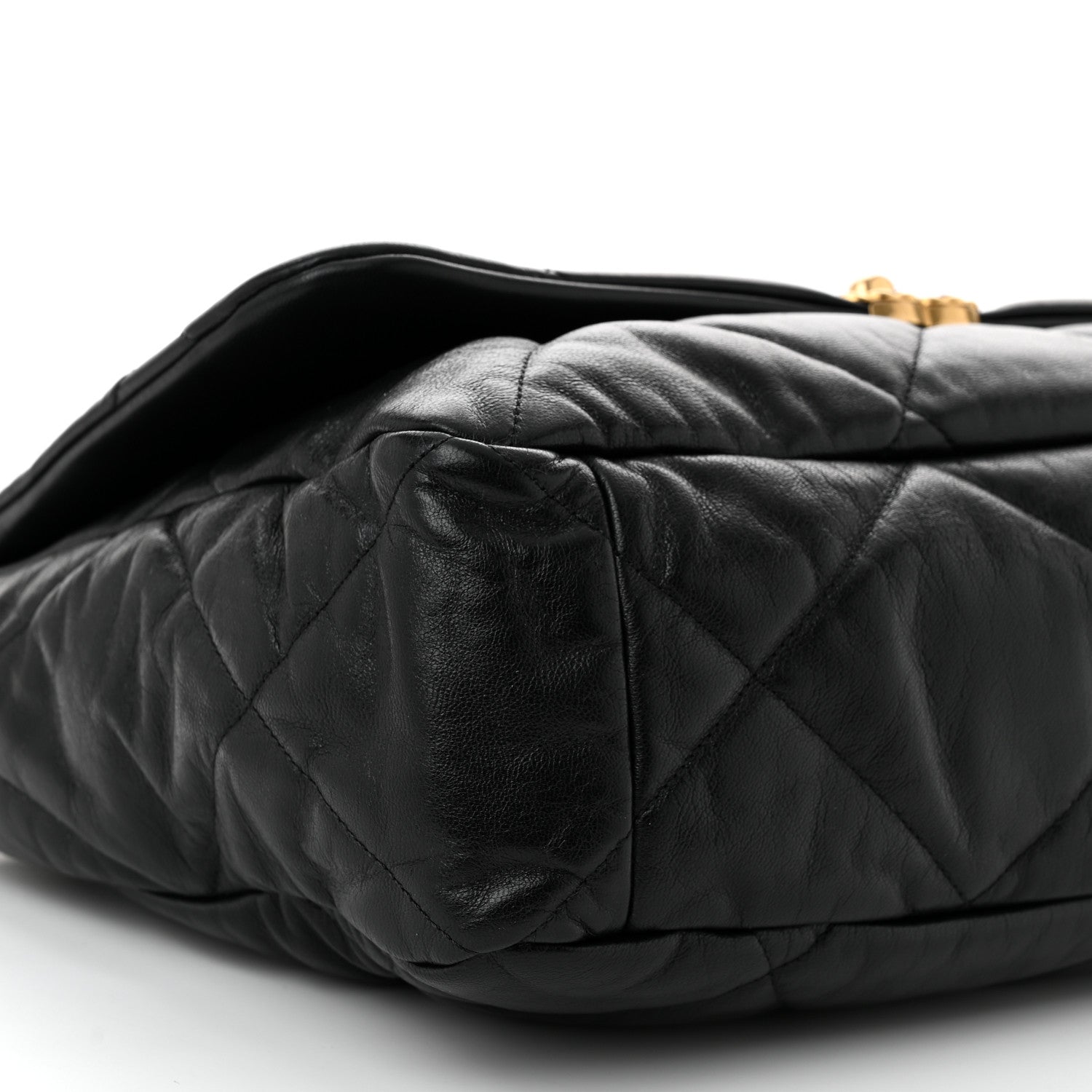 Chanel Goatskin Quilted Maxi Chanel 19 Flap Black 9 of 10