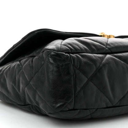 Chanel Goatskin Quilted Maxi Chanel 19 Flap Black 9 of 10