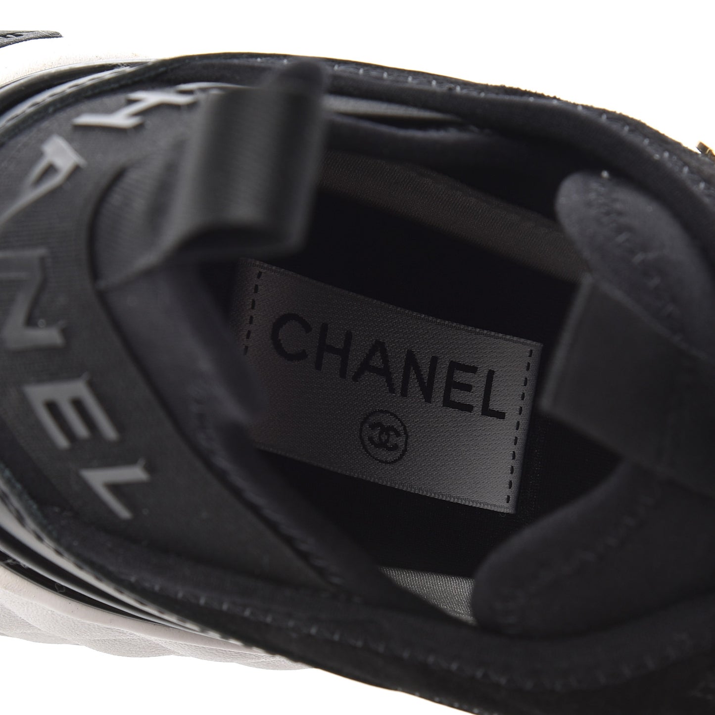 Velvet Calfskin Mixed Fibers CC Sneakers 37.5 Black