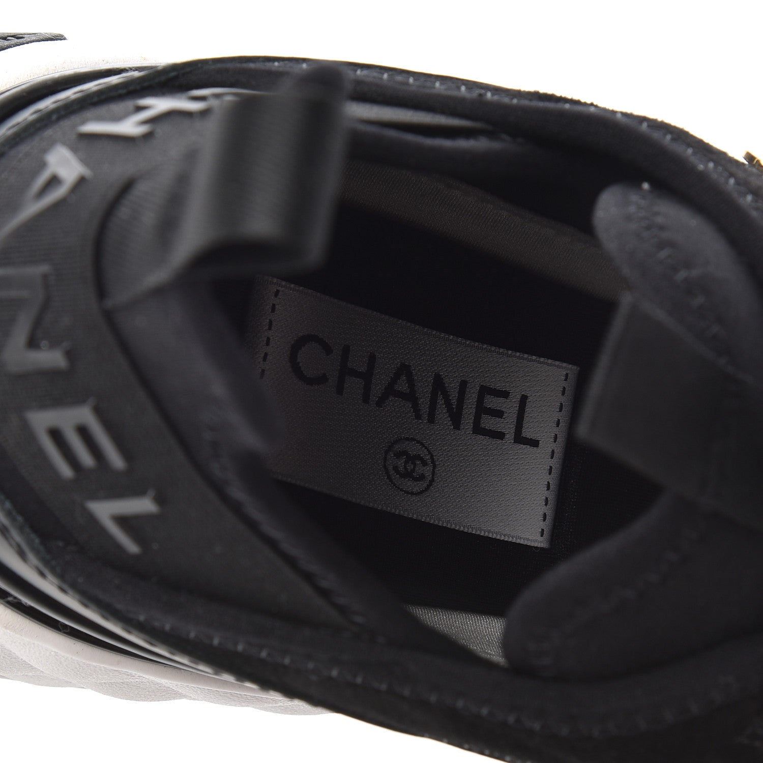 Chanel Velvet Calfskin Mixed Fibers CC Sneakers 37.5 Black 6 of 13