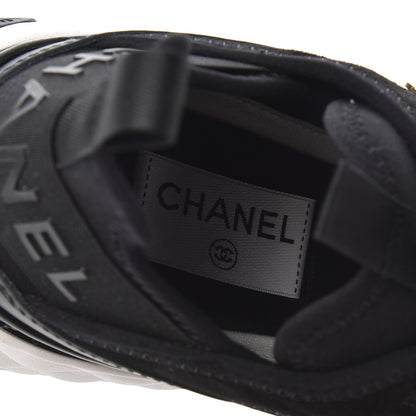 Chanel Velvet Calfskin Mixed Fibers CC Sneakers 37.5 Black 6 of 13