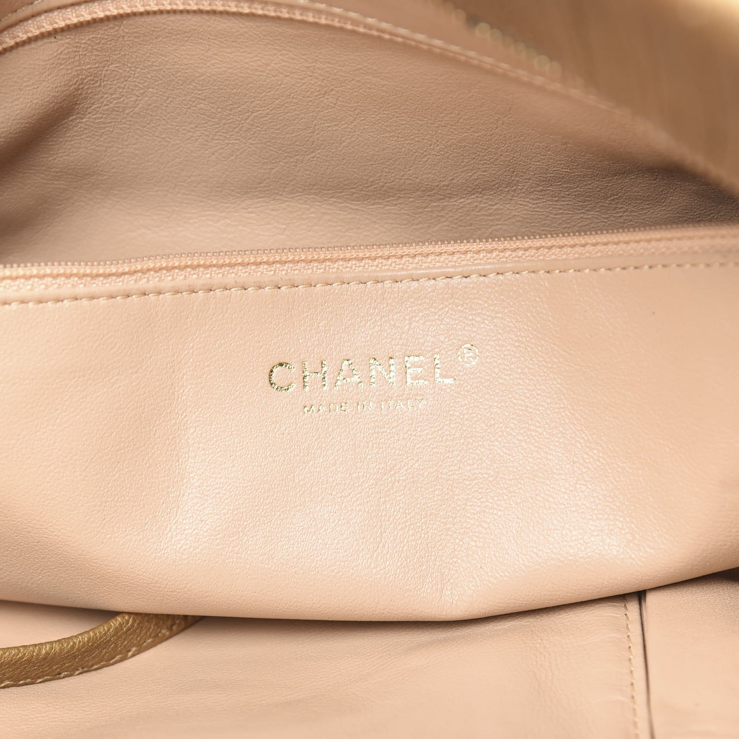 Metallic Goatskin Luxe Ligne Tote Gold