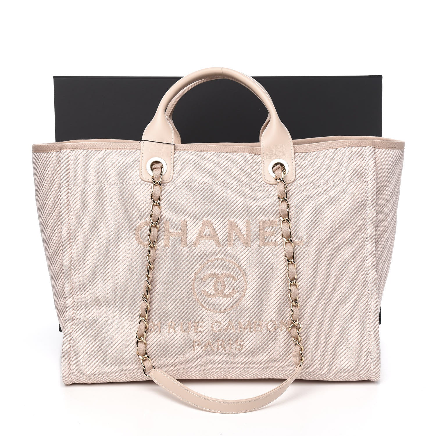 Chanel Canvas Medium Deauville Tote Beige 9 of 9