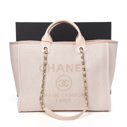 Chanel Canvas Medium Deauville Tote Beige 9 of 9