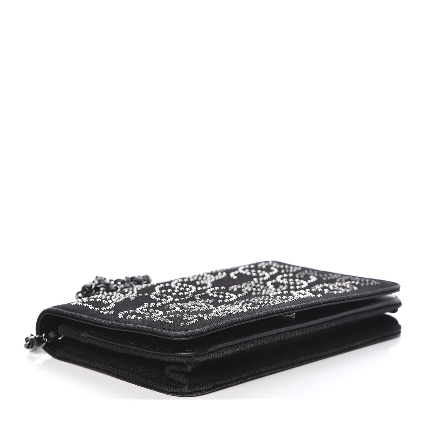 Canvas Studded CC Wallet On Chain WOC Black