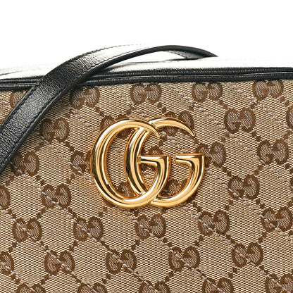 Gucci Monogram Matelasse Diagonal Small GG Marmont Chain Shoulder Bag Beige Black 8 of 10