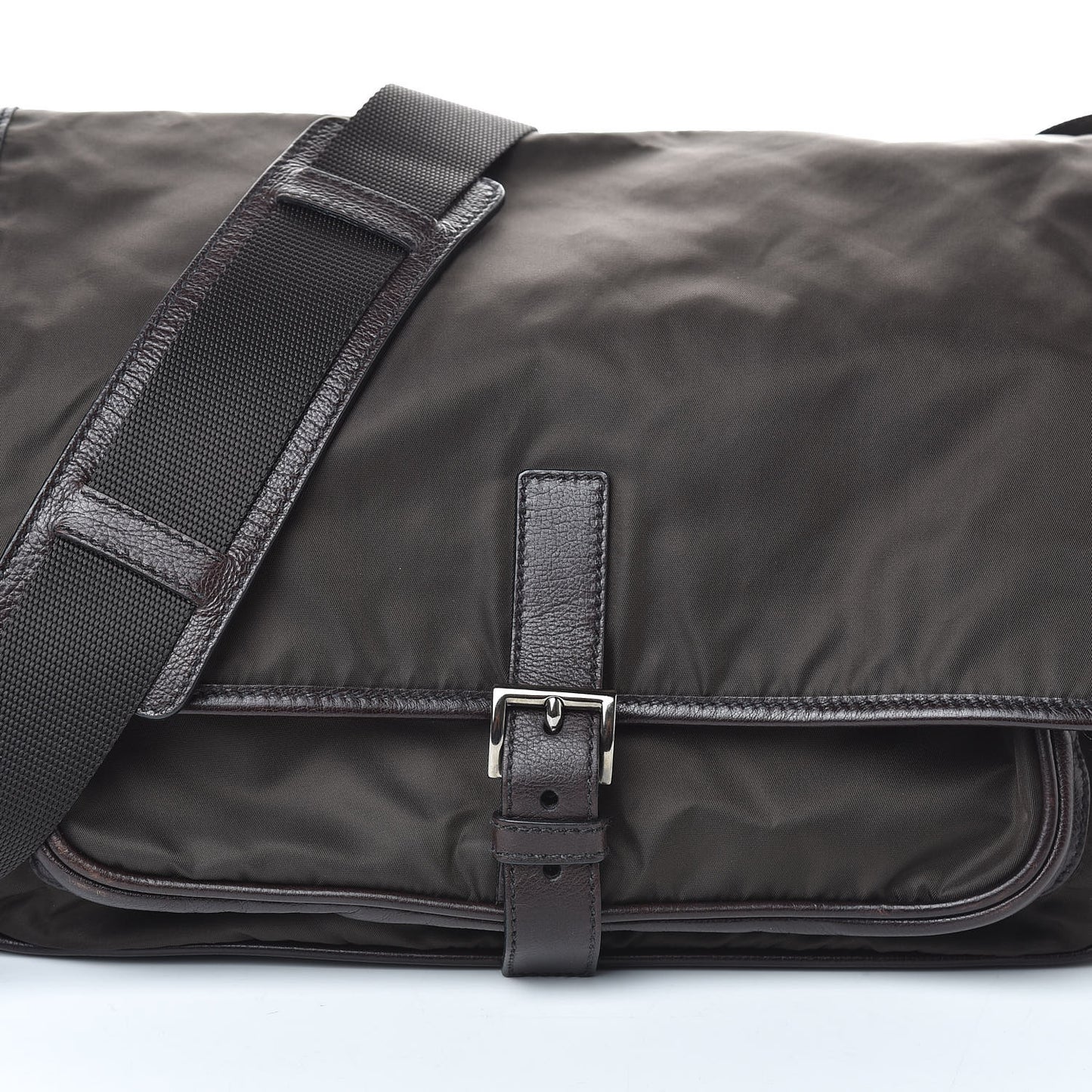 Tessuto Nylon Mix Messenger Bag Ebano