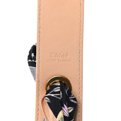 Chloe Calfskin Silk Floral Scarf Strap Tan 3 of 3