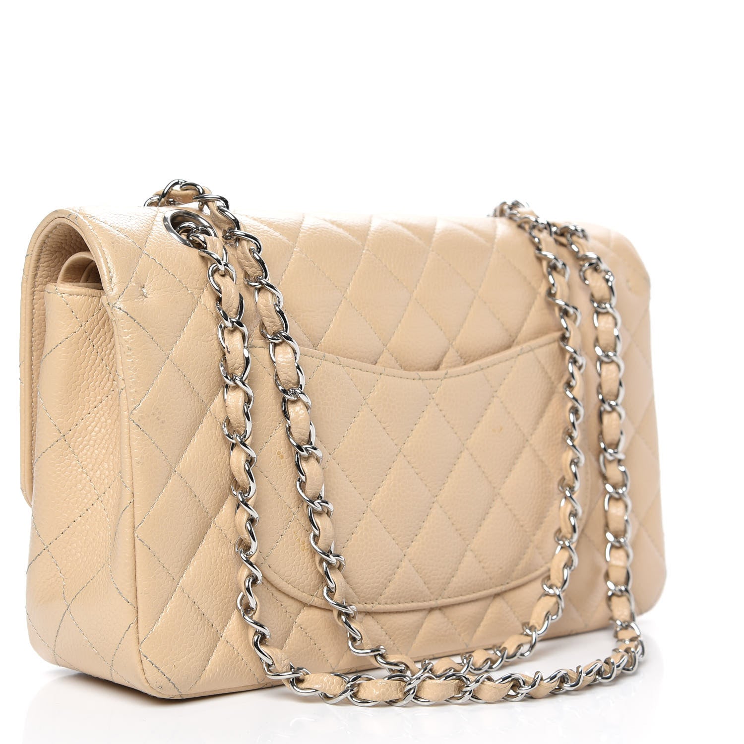 Chanel Caviar Quilted Medium Double Flap Beige 3 of 16