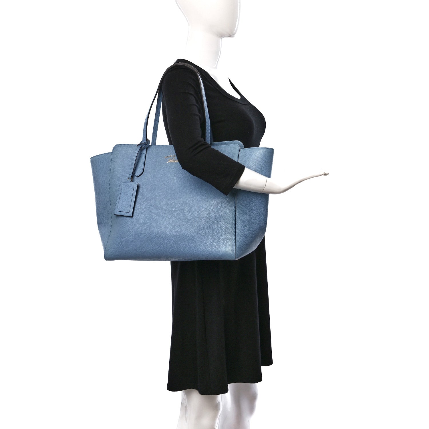 Gucci Dollar Calfskin Medium Swing Tote Mineral Blue 2 of 11
