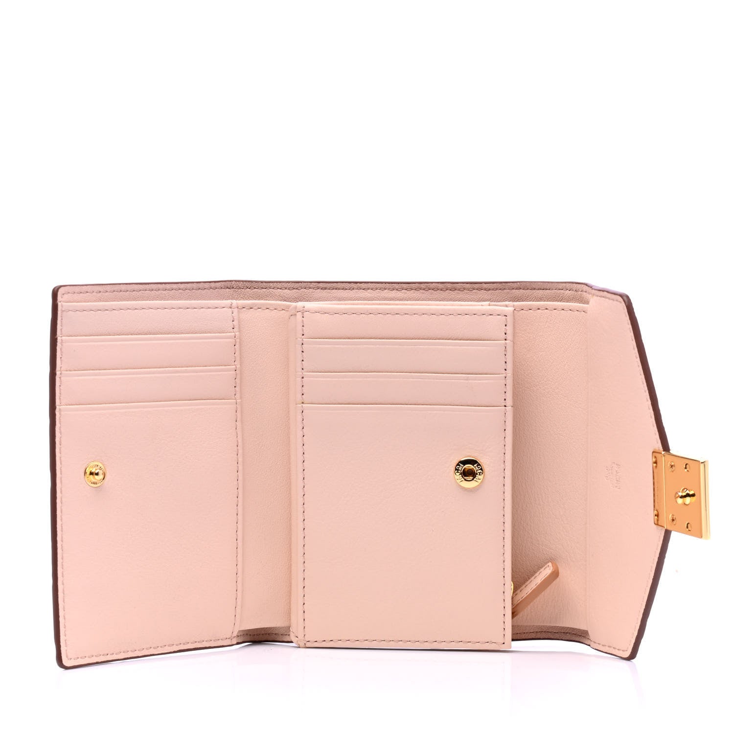 MCM Calfskin Ottomar Small Patricia Tri-Fold Wallet Cognac 3 of 4
