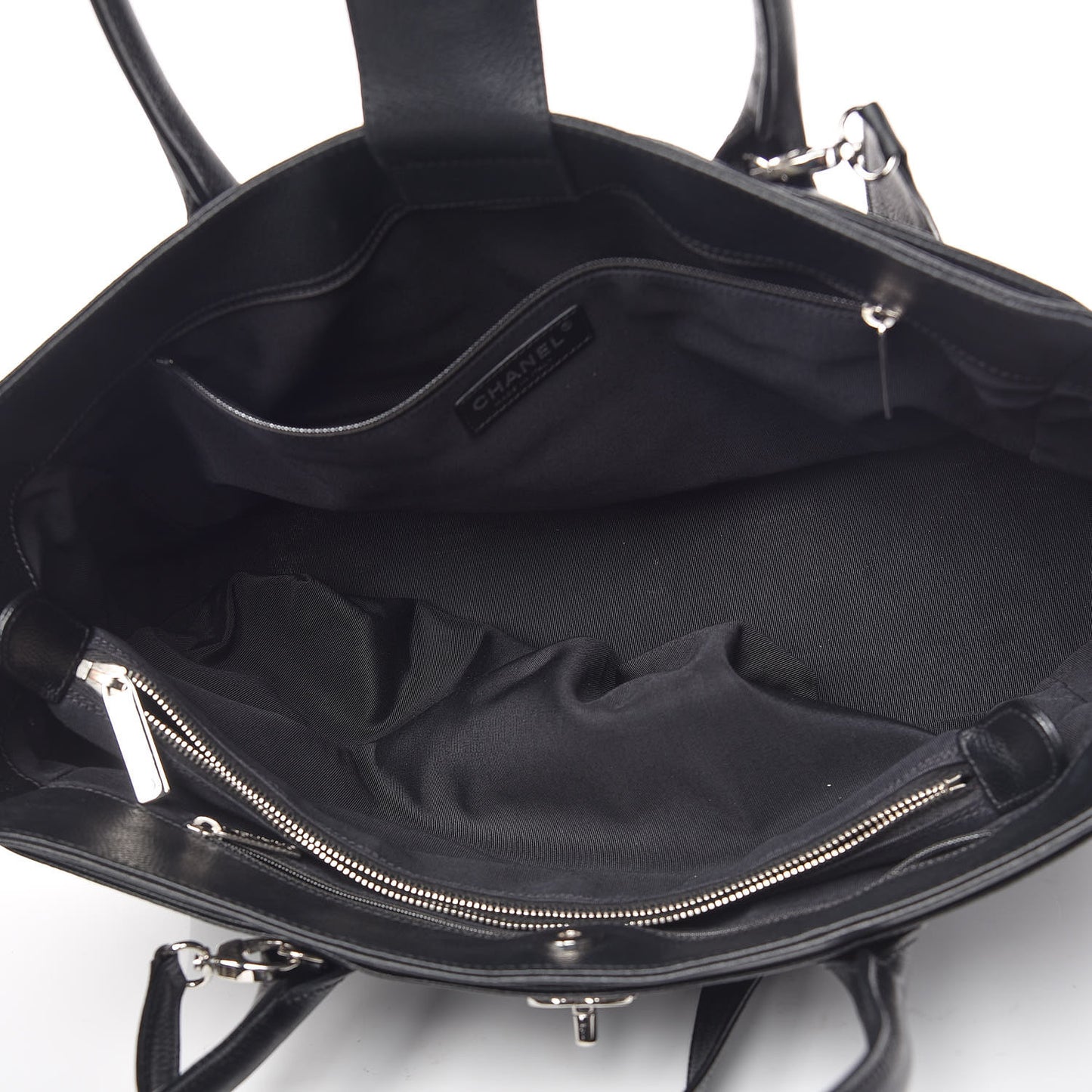 Calfskin Cerf Executive Shopper Tote Black