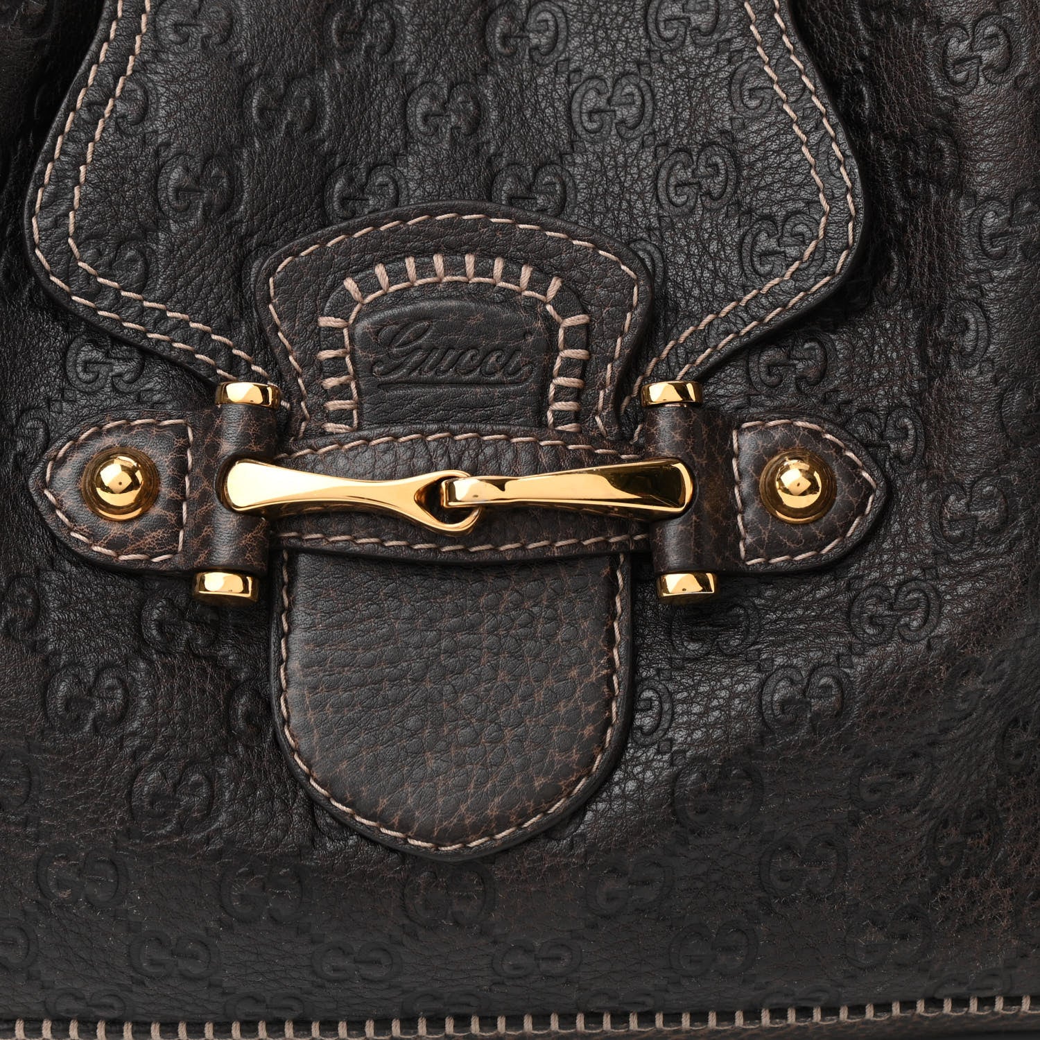 Gucci Guccissima Large New Pelham Shoulder Bag Dark Brown 9 of 15