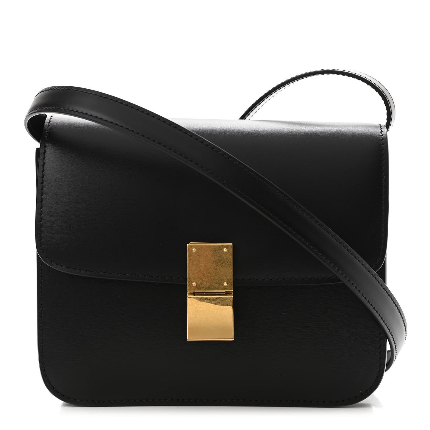 Box Calfskin Teen Classic Box Flap Bag Black