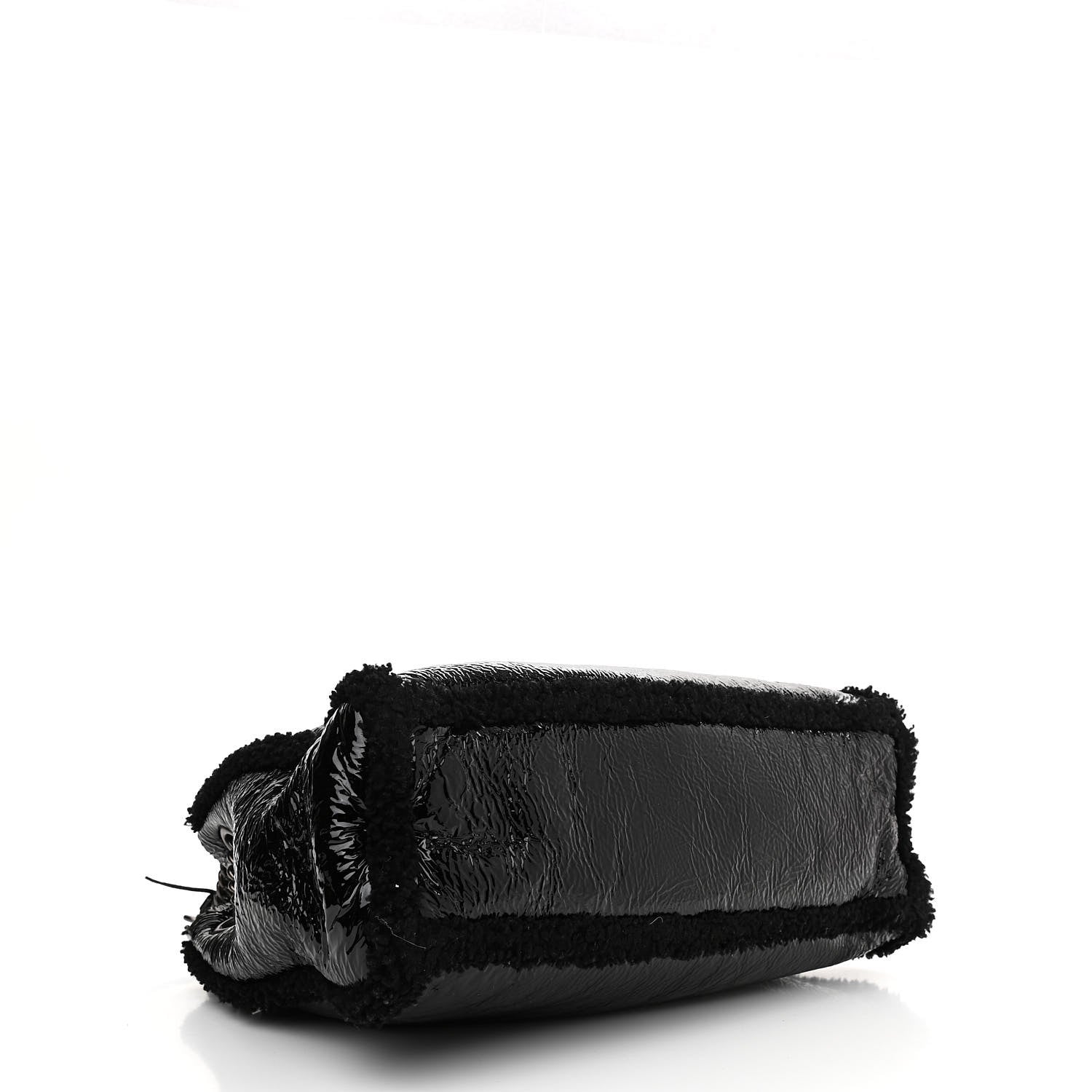 Gucci Patent Shearling Medium Soho Chain Shoulder Bag Black 5 of 14