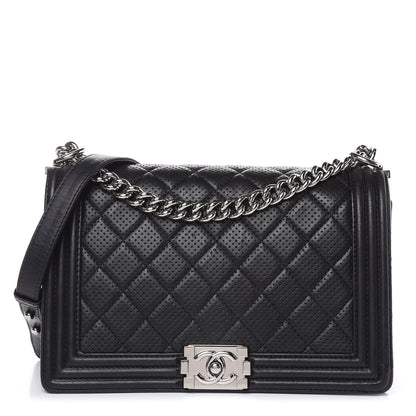 Chanel Perforated Lambskin Quilted New Medium Boy Flap Black 1 of 24