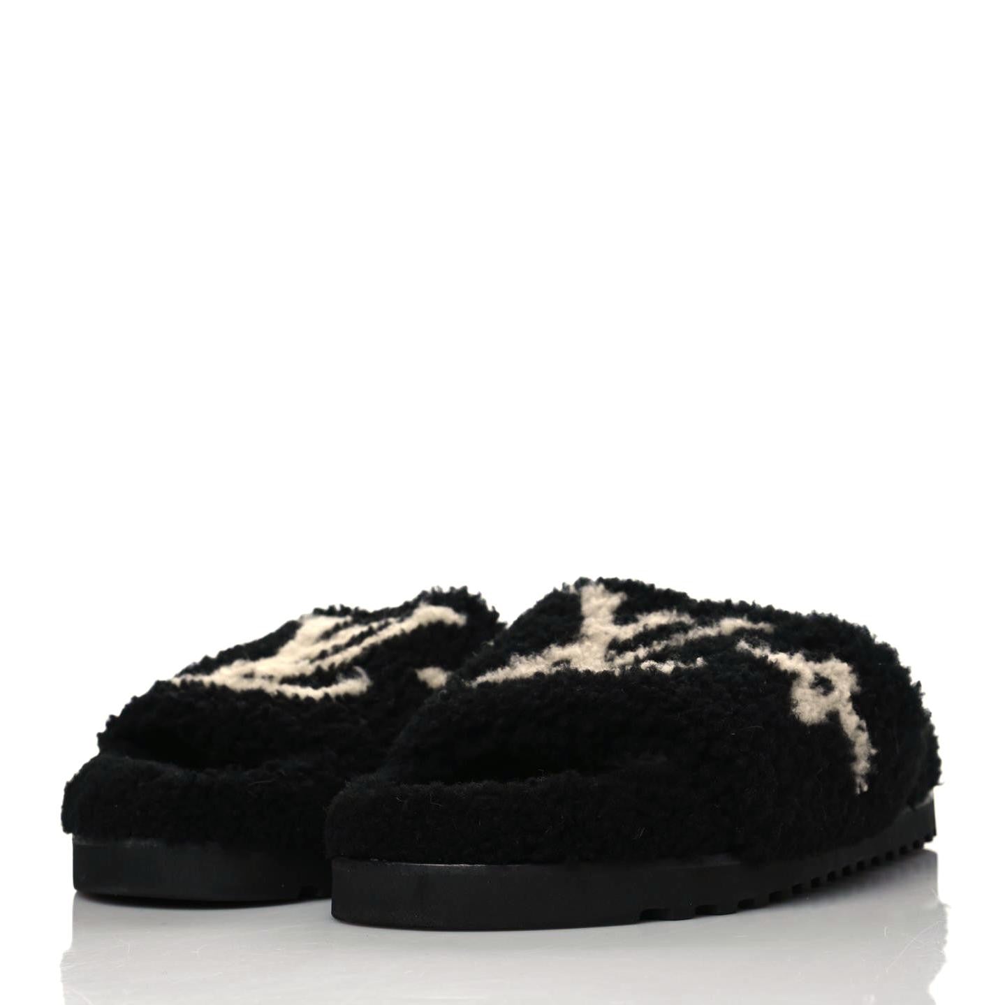 Louis Vuitton Shearling Paseo Flat Comfort Mule 39 Black 3 of 8