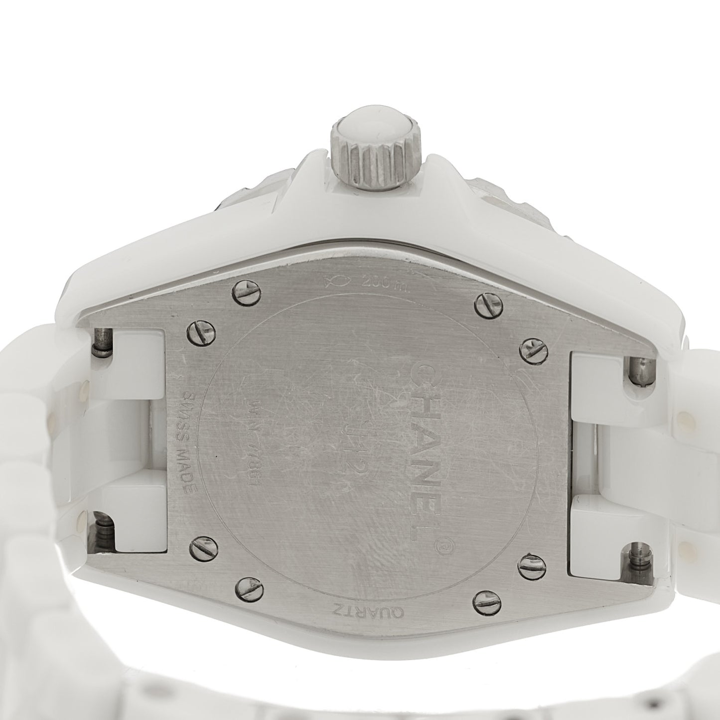 Stainless Steel Ceramic Diamond 33mm J12 Quartz Watch White