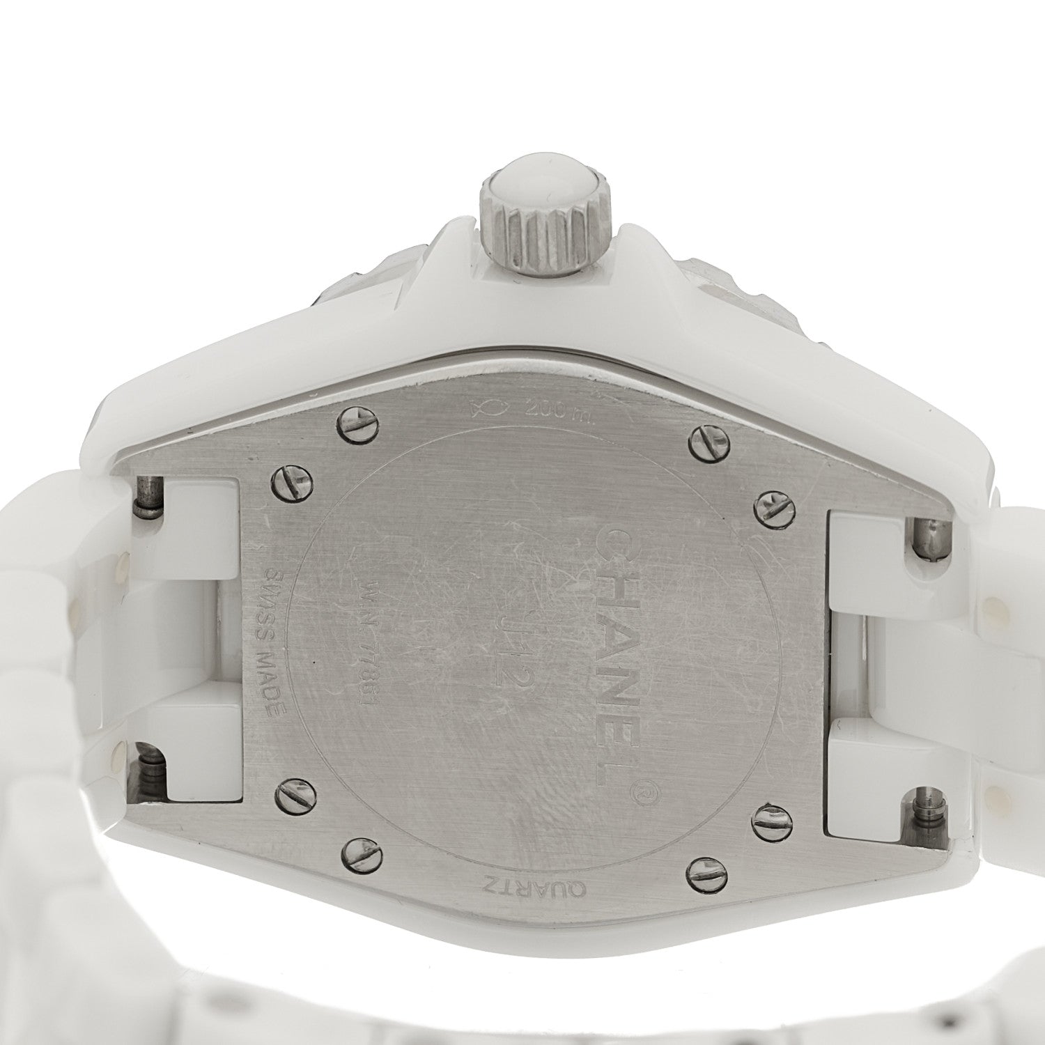 Chanel Stainless Steel Ceramic Diamond 33mm J12 Quartz Watch White 4 of 4