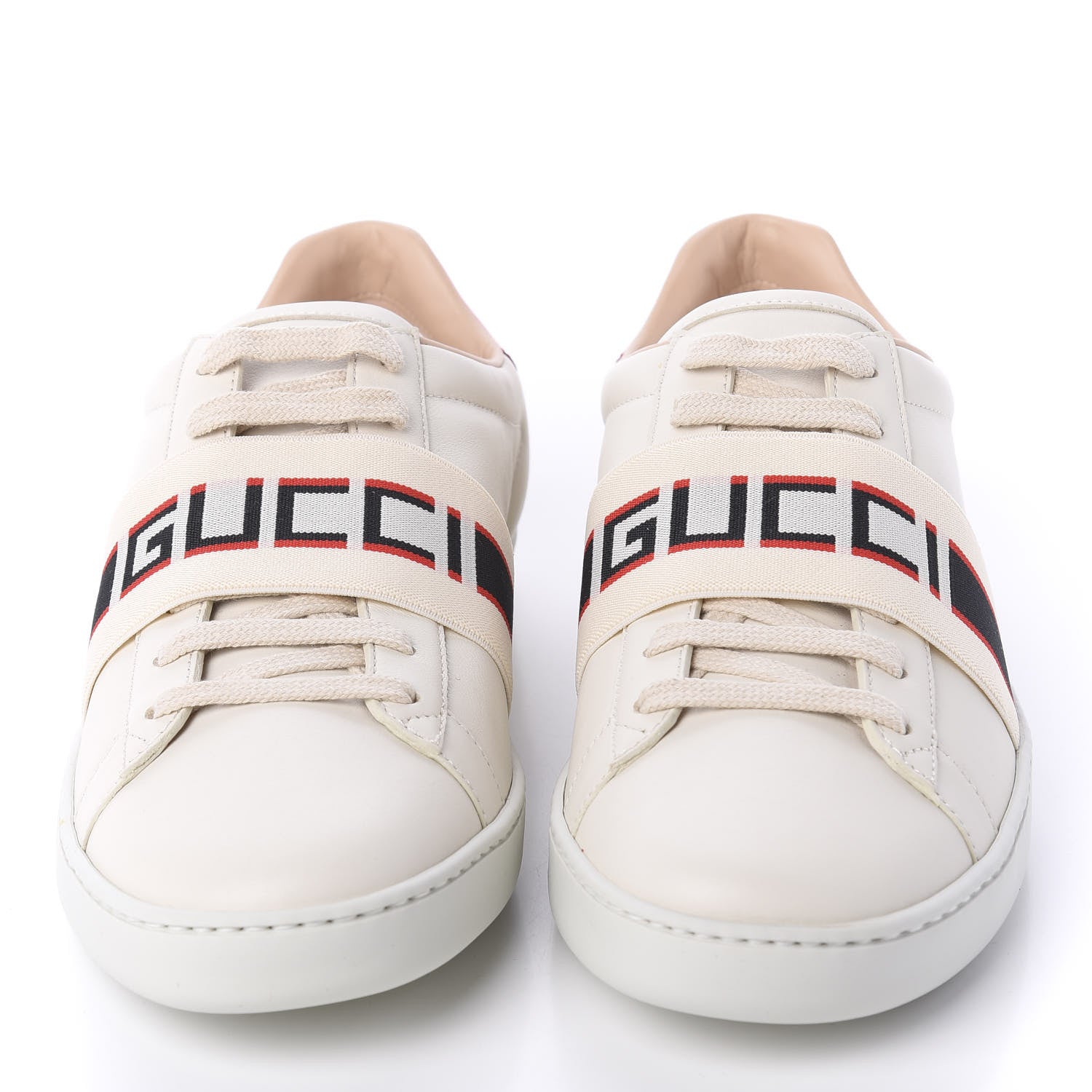 Gucci Calfskin Stripe Womens New Ace Sneakers 40 New Mystic White Ecru Red Flame 2 of 10
