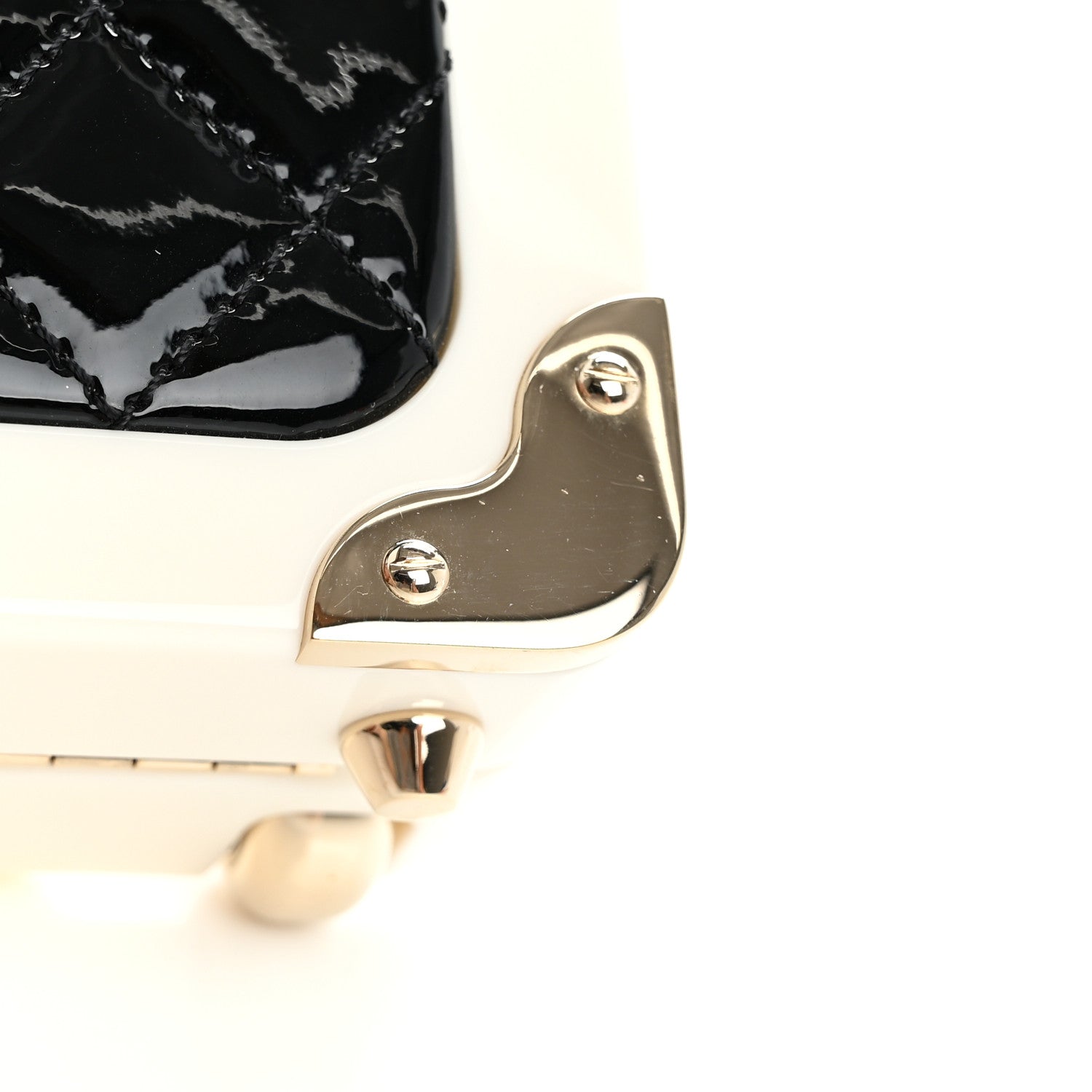 Chanel Plexiglass Patent Evening In The Air Mini Trolley Minaudiere Clutch Black White 11 of 12