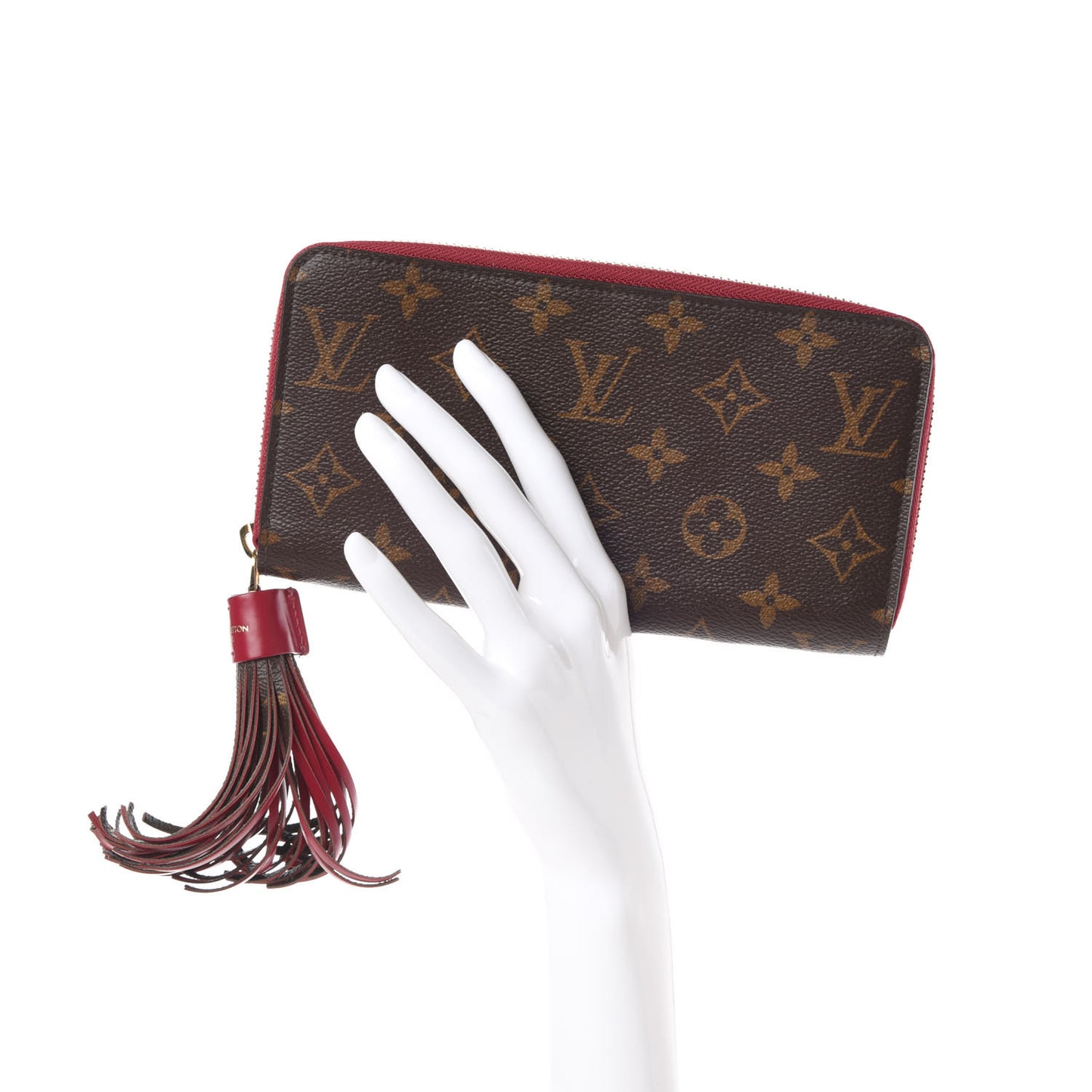 Monogram Pompon Zippy Wallet Fuchsia